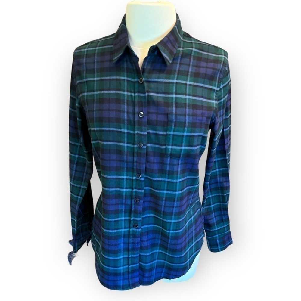 Weatherproof Vintage Blue Green Plaid Size M​​​​​​​​​​​​​​​